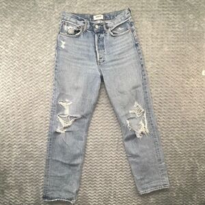 AGOLDE Denim Jeans‎ Women's Size 25 Distressed Ripped Destroyed Light Wash